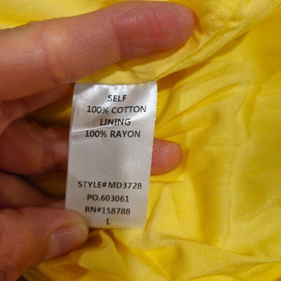 *SOLD *Mable CASSIDY PEASANT MINI DRESS Size L Yellow - Picture 14 of 16